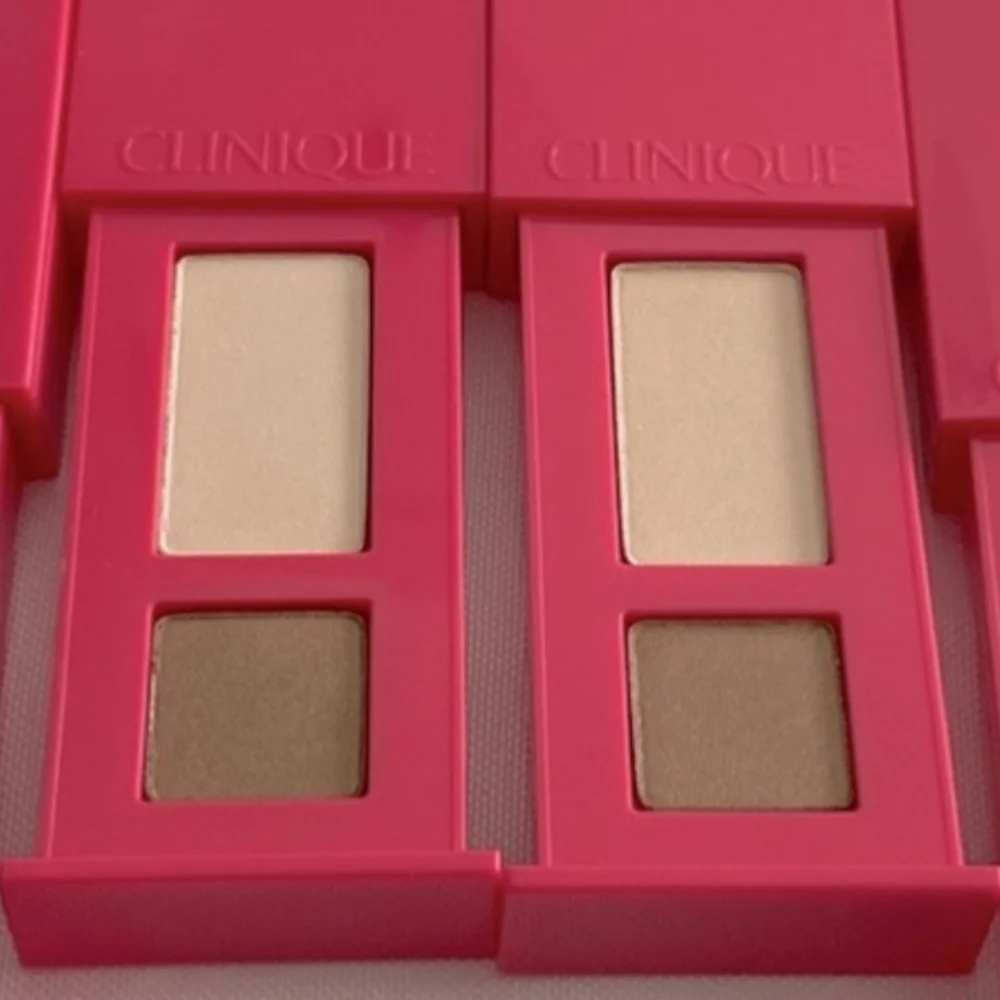 Clinique All About Shadow Duo 2 sets in Duo Ivory Bisque Bronze Eye makeup NEW